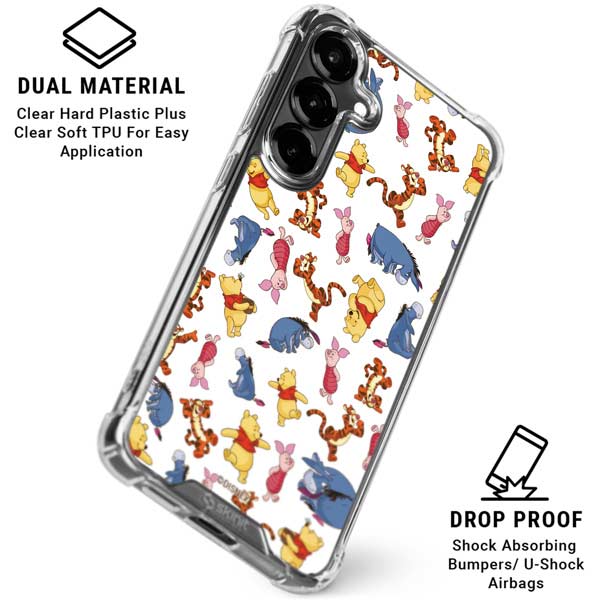 Disney Winnie the Pooh Character Pattern Galaxy S26 Clear Case