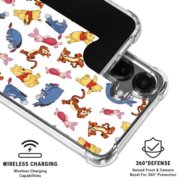 Disney Winnie the Pooh Character Pattern Galaxy S26 Plus Clear Case