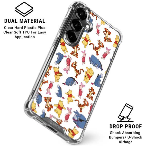 Disney Winnie the Pooh Character Pattern Galaxy S26 Plus Clear Case