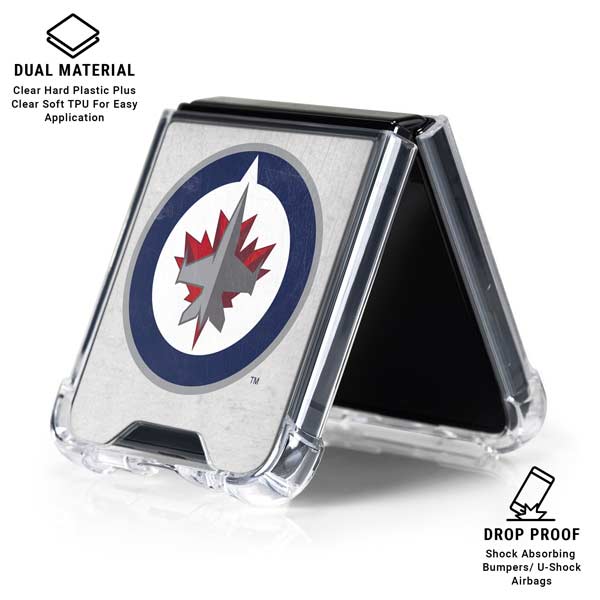 NHL Winnipeg Jets Distressed Galaxy Z Flip7 Clear Case