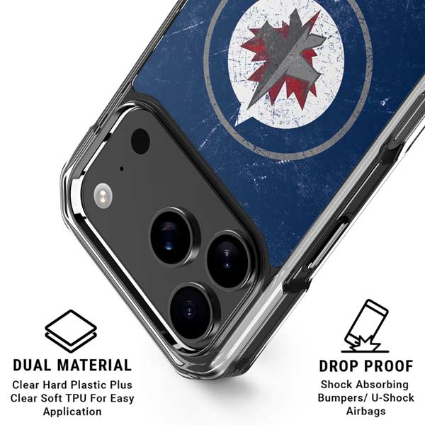 NHL Winnipeg Jets Distressed Logo iPhone 17 Pro Clear Case