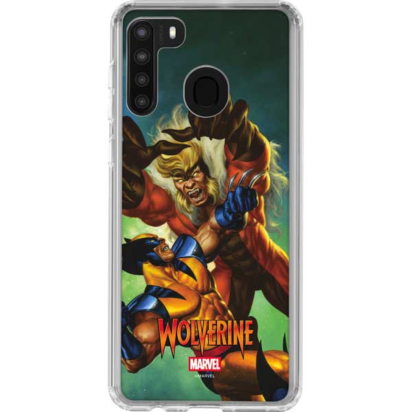 Marvel X-Men Wolverine Vs Sabretooth Galaxy A21 Clear Case