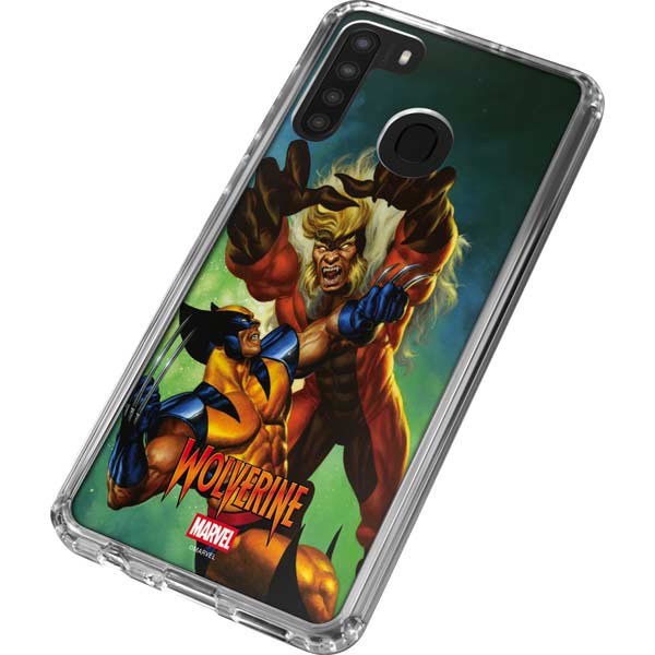 Marvel X-Men Wolverine Vs Sabretooth Galaxy A21 Clear Case