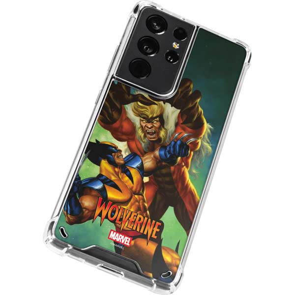 Marvel X-Men Wolverine Vs Sabretooth Galaxy S21 Ultra 5G Clear Case
