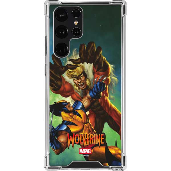 Marvel X-Men Wolverine Vs Sabretooth Galaxy S22 Ultra Clear Case