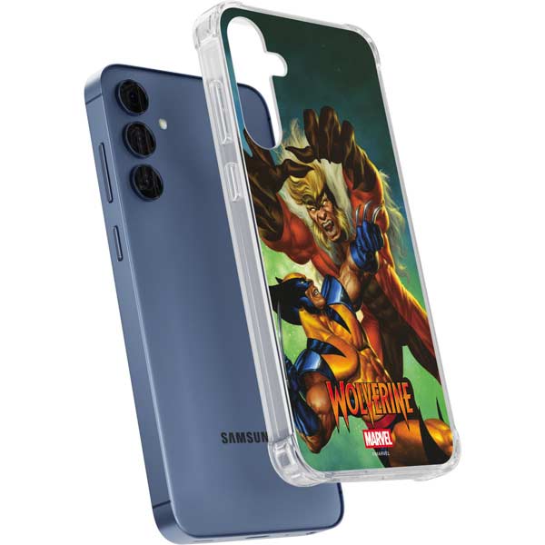 Marvel X-Men Wolverine Vs Sabretooth Galaxy S24 Clear Case