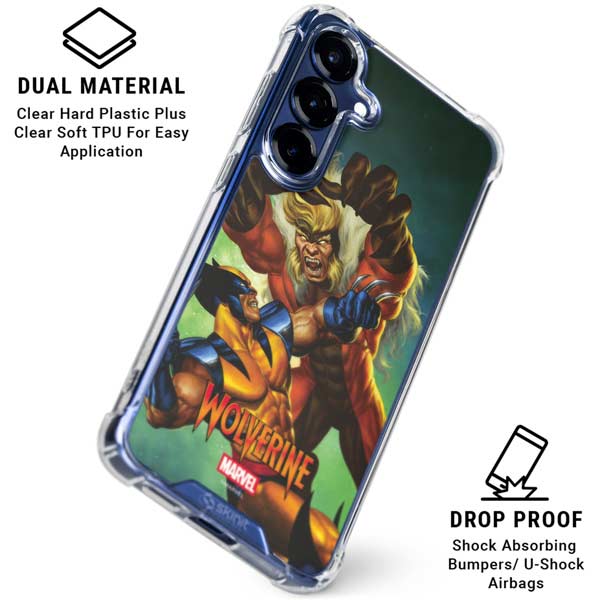 Marvel X-Men Wolverine Vs Sabretooth Galaxy S25 Clear Case