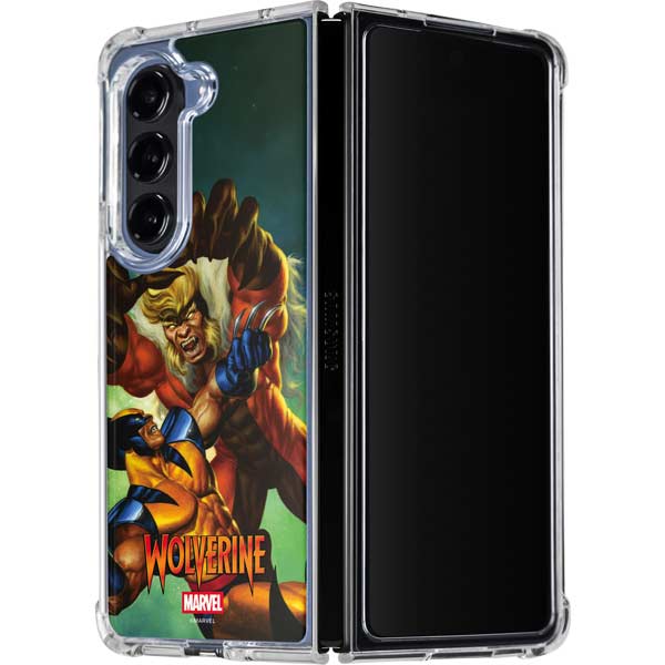 Marvel X-Men Wolverine Vs Sabretooth Galaxy Z Fold5 5G Clear Case
