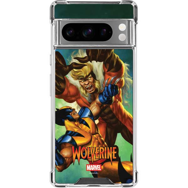 Marvel X-Men Wolverine Vs Sabretooth Google Pixel 8 Pro Clear Case