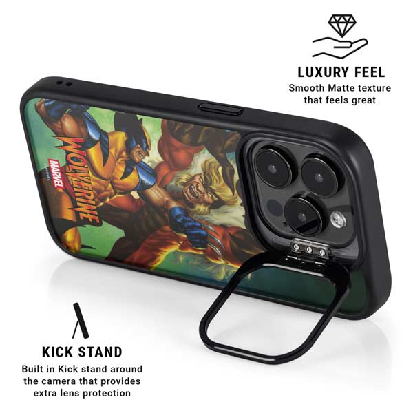 Marvel X-Men Wolverine Vs Sabretooth iPhone 14 Pro Kickstand Case
