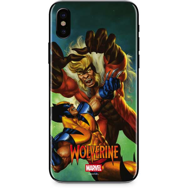 Marvel X-Men Wolverine Vs Sabretooth iPhone XS Skin