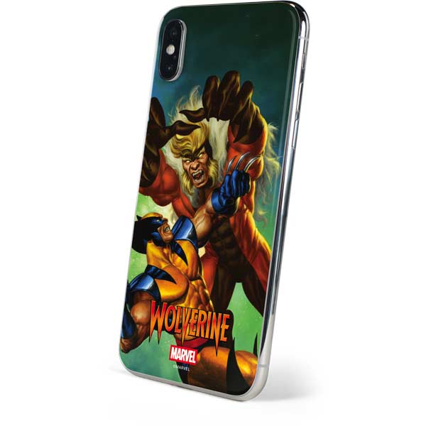 Marvel X-Men Wolverine Vs Sabretooth iPhone XS Skin