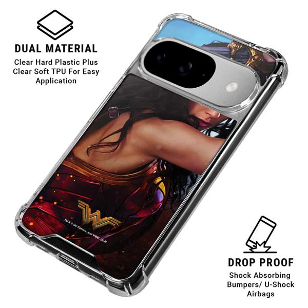 DC Comics Wonder Woman Battle Ready Poster Google Pixel 10 Clear Case