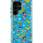 DC Comics Wonder Woman Action pose pattern Galaxy Cases