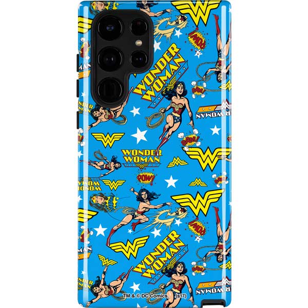 DC Comics Wonder Woman Action pose pattern Galaxy Cases