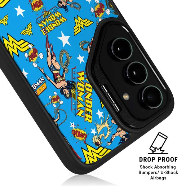 DC Comics Wonder Woman Action pose pattern Galaxy S26 Ultra Kickstand Case
