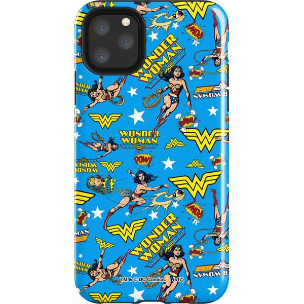 DC Comics Wonder Woman Action pose pattern iPhone Cases