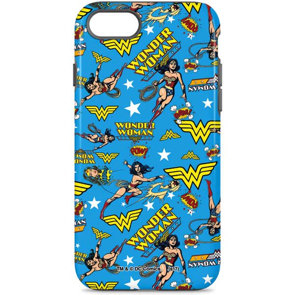 DC Comics Wonder Woman Action pose pattern iPhone Cases