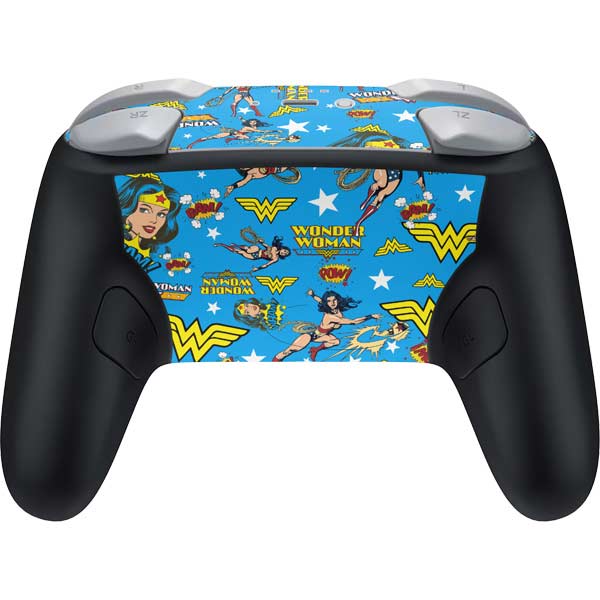DC Comics Wonder Woman Action pose pattern Nintendo Switch 2 (2025) Pro Controller Skin