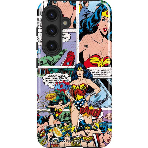 DC Comics Wonder Woman Comic Blast Galaxy S25 Plus Impact Case