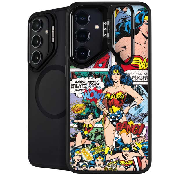 DC Comics Wonder Woman Comic Blast Galaxy S25 Plus Kickstand Case