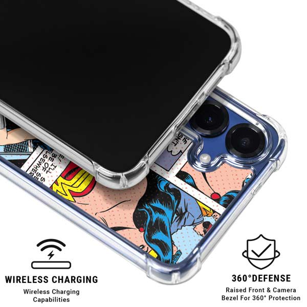 DC Comics Wonder Woman Comic Blast Galaxy S25 Plus Clear Case