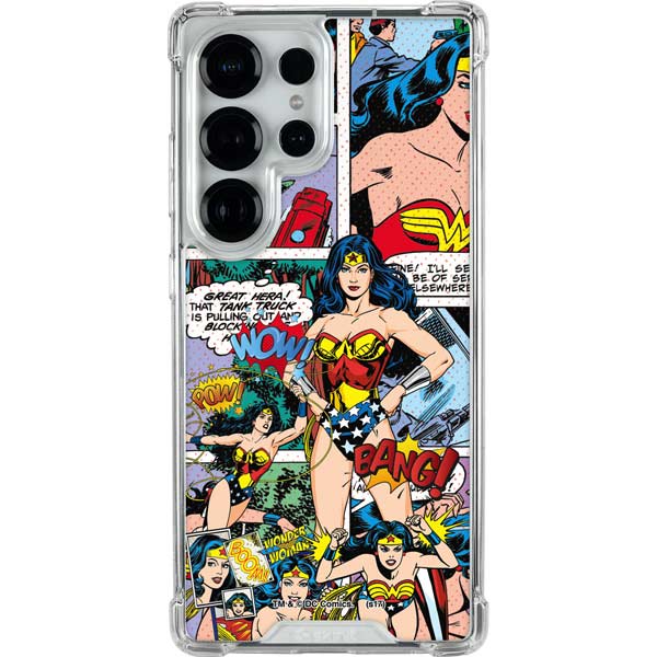 DC Comics Wonder Woman Comic Blast Galaxy S25 Ultra Clear Case