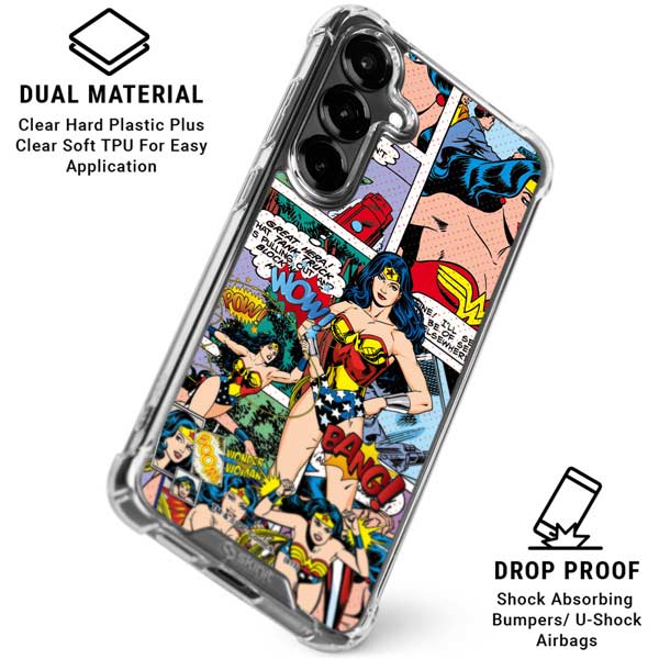 DC Comics Wonder Woman Comic Blast Galaxy S26 Clear Case