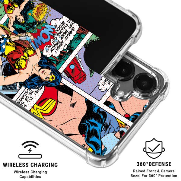 DC Comics Wonder Woman Comic Blast Galaxy S26 Plus Clear Case