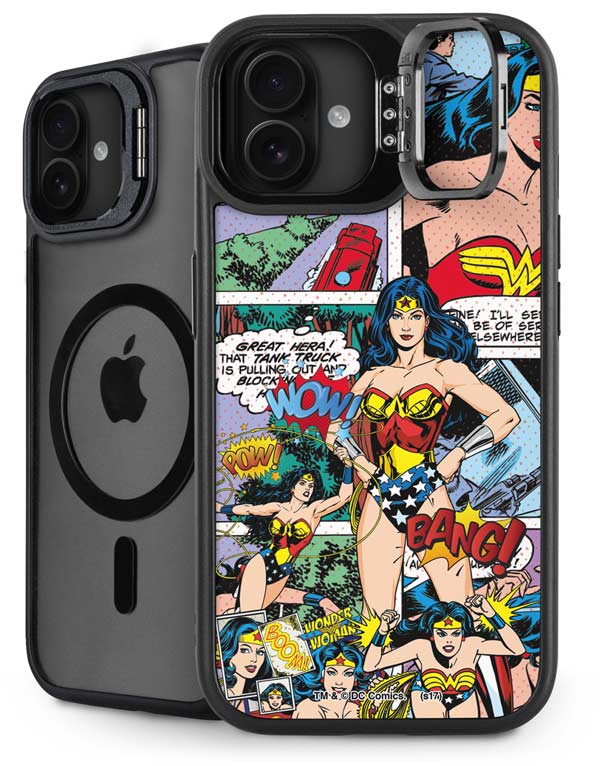 DC Comics Wonder Woman Comic Blast iPhone 16 Kickstand Case