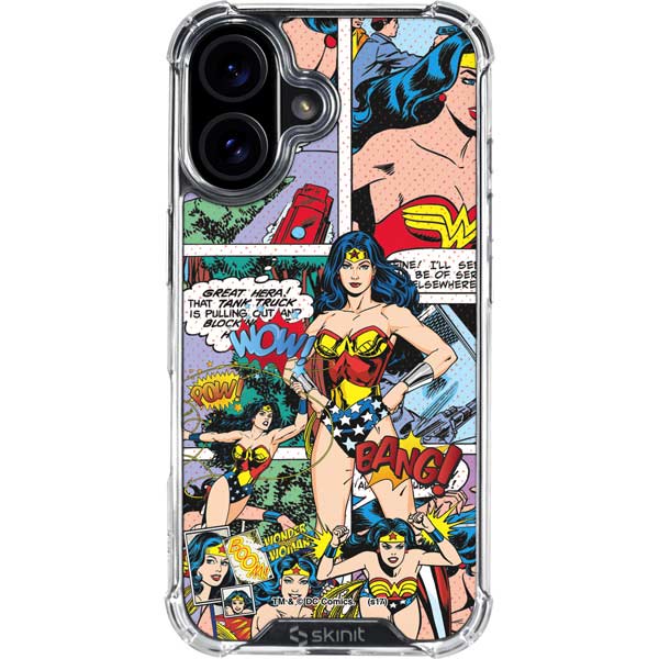 DC Comics Wonder Woman Comic Blast iPhone 16 Plus Clear Case