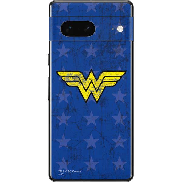 DC Comics Wonder Woman Emblem on Flag Pixel Skins