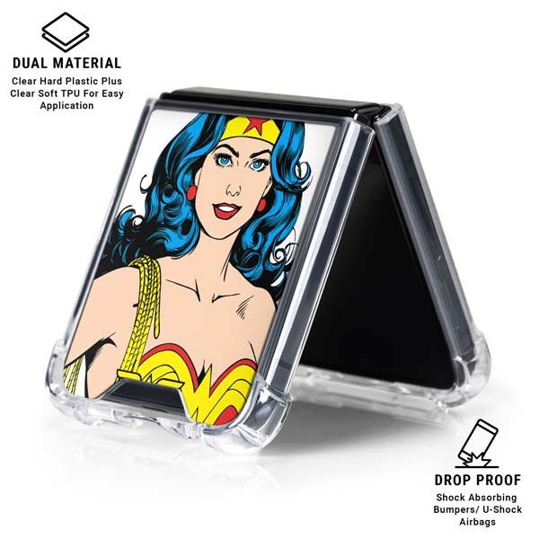 DC Comics Wonder Woman Galaxy Z Flip7 Clear Case