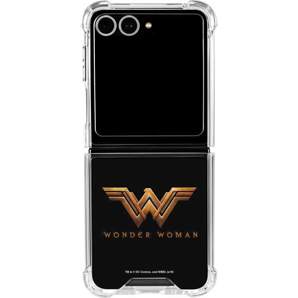 DC Comics Wonder Woman Gold Emblem Galaxy Z Flip7 Clear Case