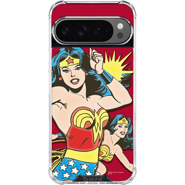 DC Comics Wonder Woman Vintage Action pose Google Pixel 10 Pro XL Clear Case