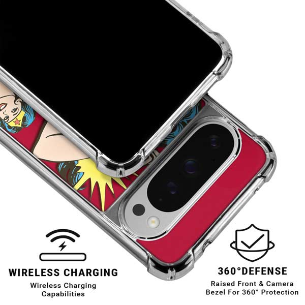 DC Comics Wonder Woman Vintage Action pose Google Pixel 10 Pro XL Clear Case