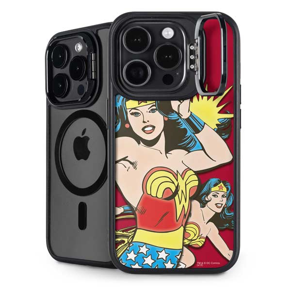 DC Comics Wonder Woman Vintage Action pose iPhone 14 Pro Kickstand Case