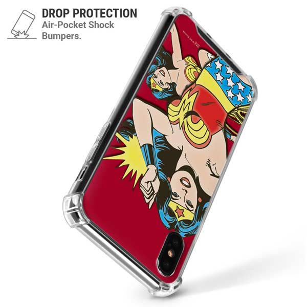 DC Comics Wonder Woman Vintage Action pose iPhone X/XS Clear Case