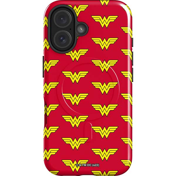 DC Comics Wonder Woman Logo Pattern iPhone 16 Magsafe Impact Case
