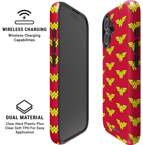 DC Comics Wonder Woman Logo Pattern iPhone 16 Magsafe Impact Case