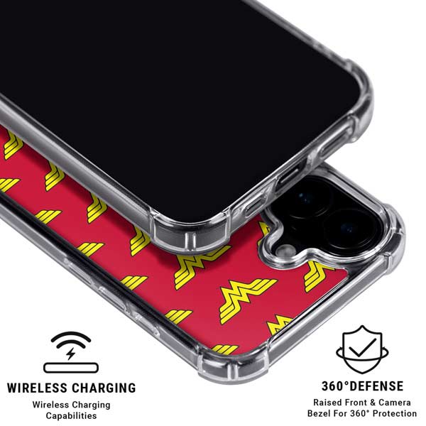 DC Comics Wonder Woman Logo Pattern iPhone 17 Clear Case