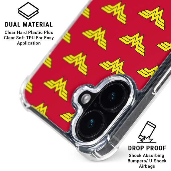 DC Comics Wonder Woman Logo Pattern iPhone 17 Clear Case