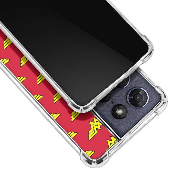 DC Comics Wonder Woman Logo Pattern Moto G 5G (2025) Clear Case