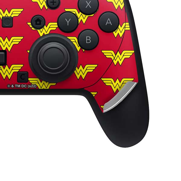 DC Comics Wonder Woman Logo Pattern Nintendo Switch 2 (2025) Pro Controller Skin