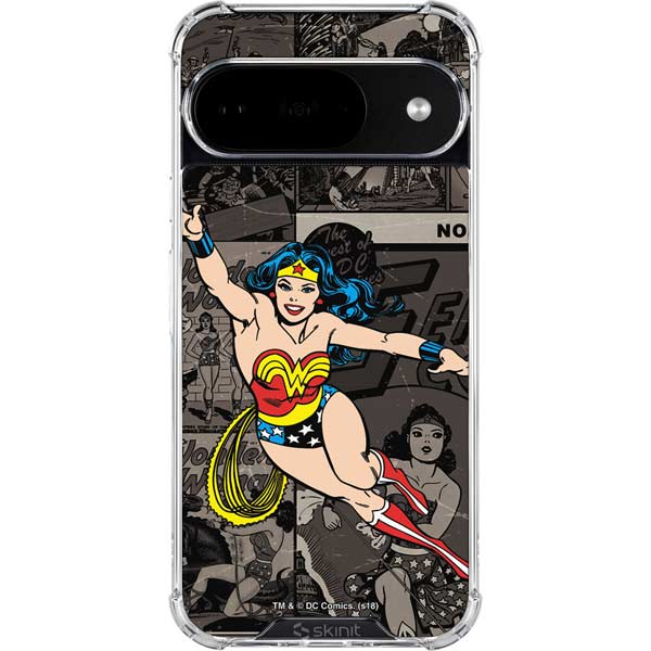 DC Comics Wonder Woman Vintage pose pattern Google Pixel 10 Clear Case