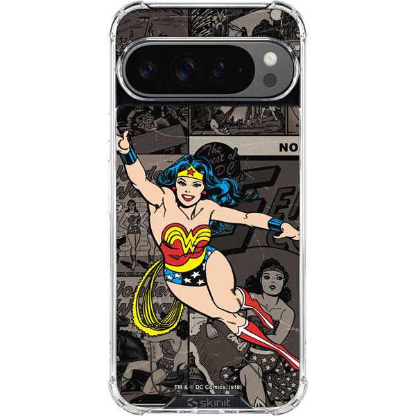DC Comics Wonder Woman Vintage pose pattern Google Pixel 10 Pro Clear Case