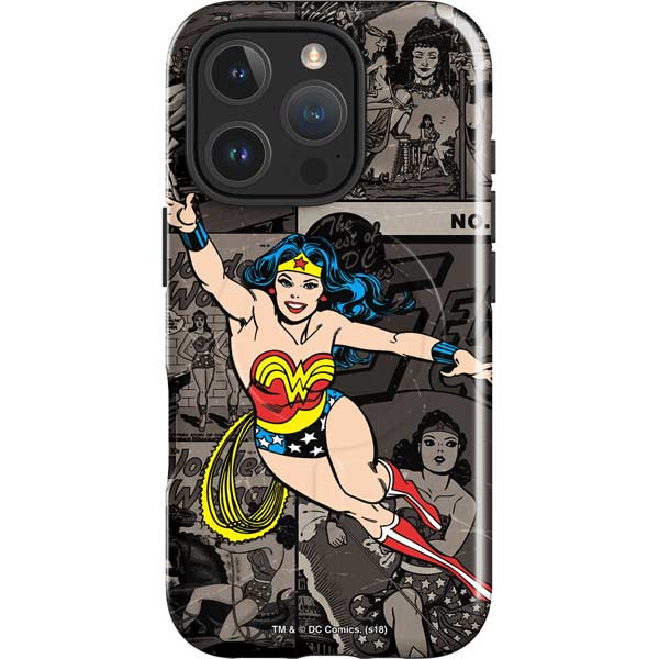 DC Comics Wonder Woman Vintage pose pattern iPhone 16 Pro Magsafe Impact Case