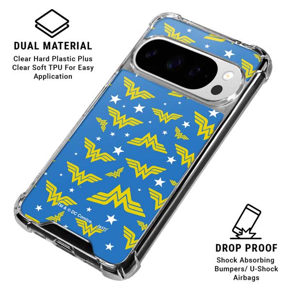 DC Comics Wonder Woman Pattern Google Pixel 10 Pro XL Clear Case