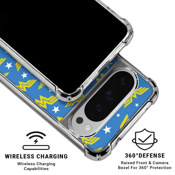 DC Comics Wonder Woman Pattern Google Pixel 10 Pro XL Clear Case