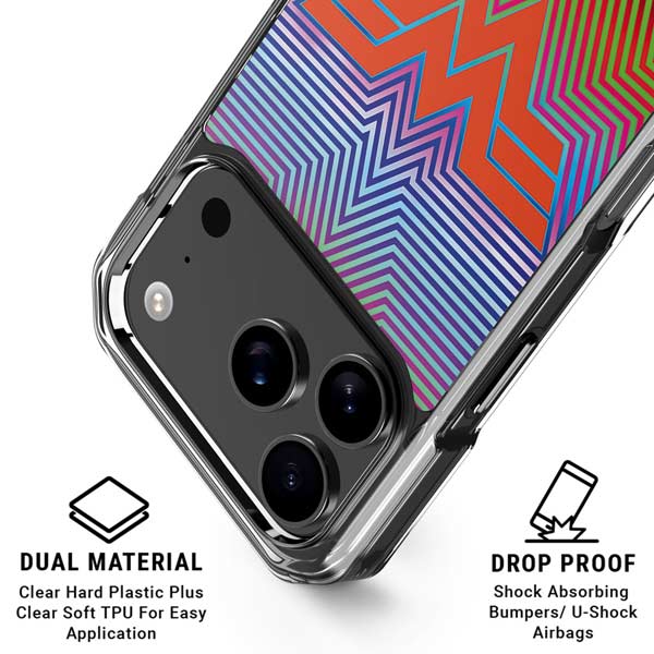 Wonder Woman 1984 (2020) Rainbow Chevron Logo iPhone 17 Pro Clear Case